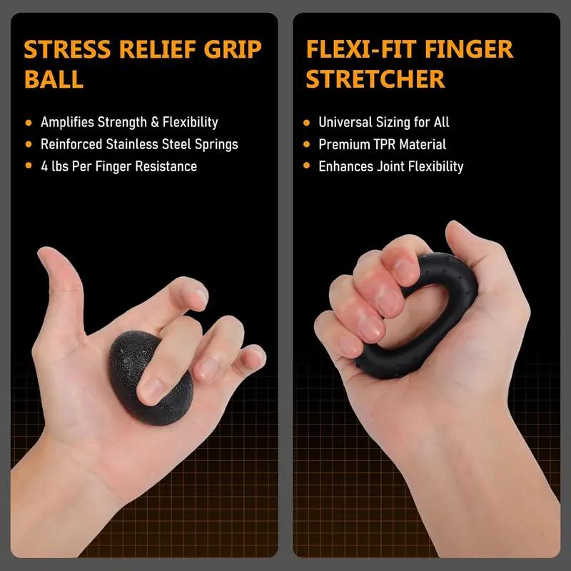 5PCS Grip Strength Trainer Kit – Adjustable Hand Gripper Set for Forearm Training